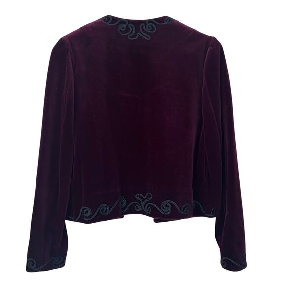 Vintage Choice by Butte Maroon Velvet Blazer Sz S - Picture 6 of 6